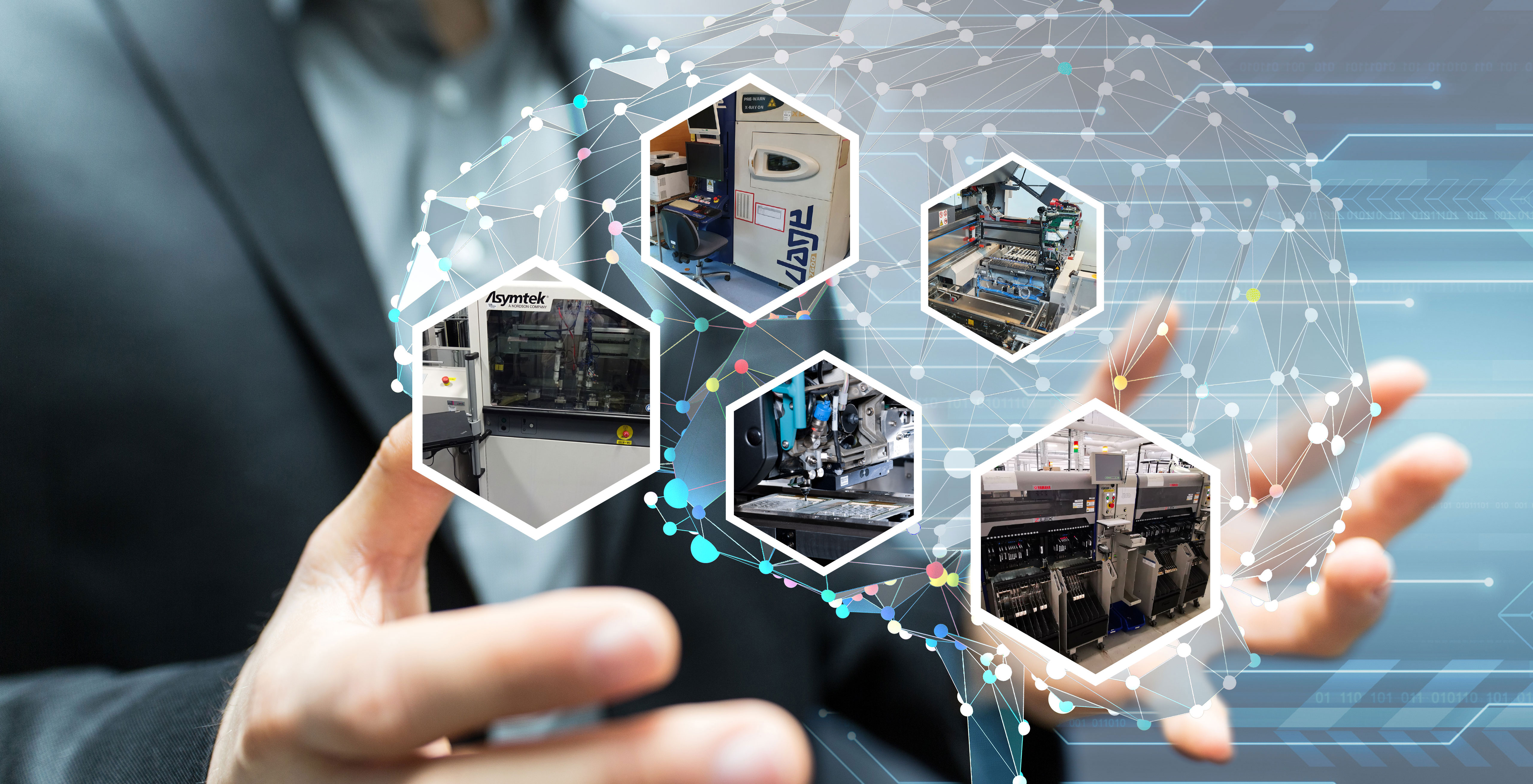 Various production steps in electronics manufacturing